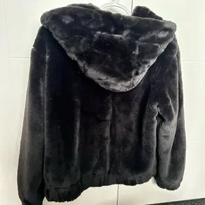 Zara | Jackets & Coats | Zara Faux Fur Black Bomber With